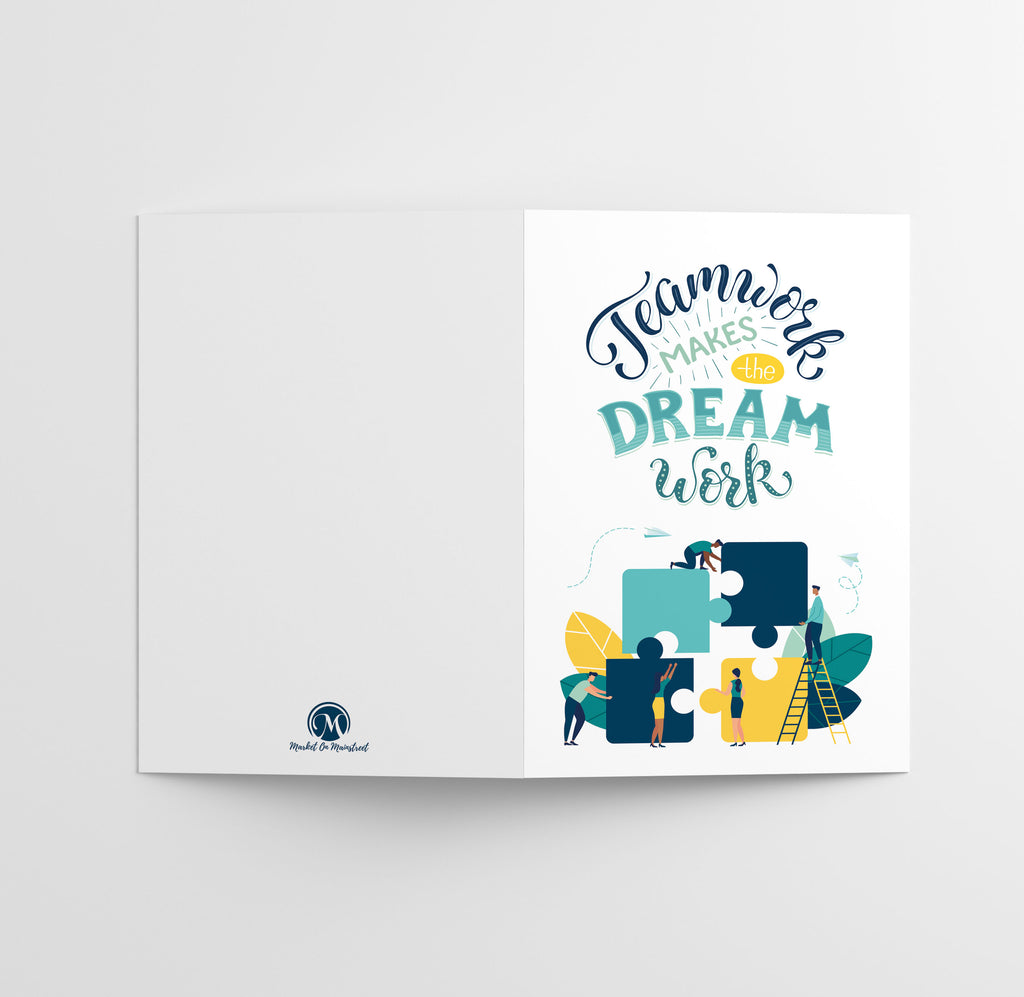 Employee Appreciation Cards w/ White Envelopes - Teamwork, Dreamwork (25 Count)