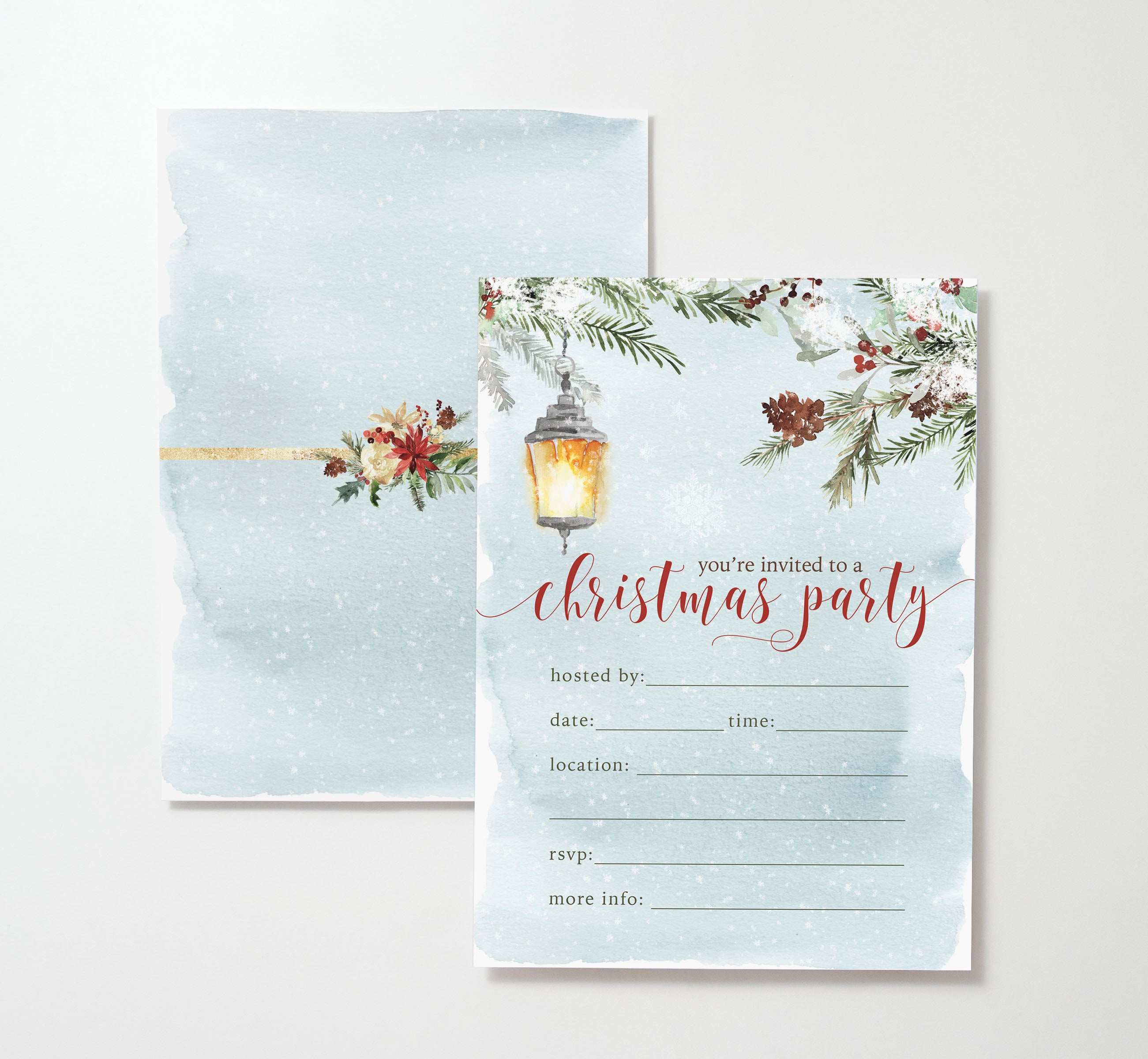 Evergreen Christmas Party Invitations (25 Count)