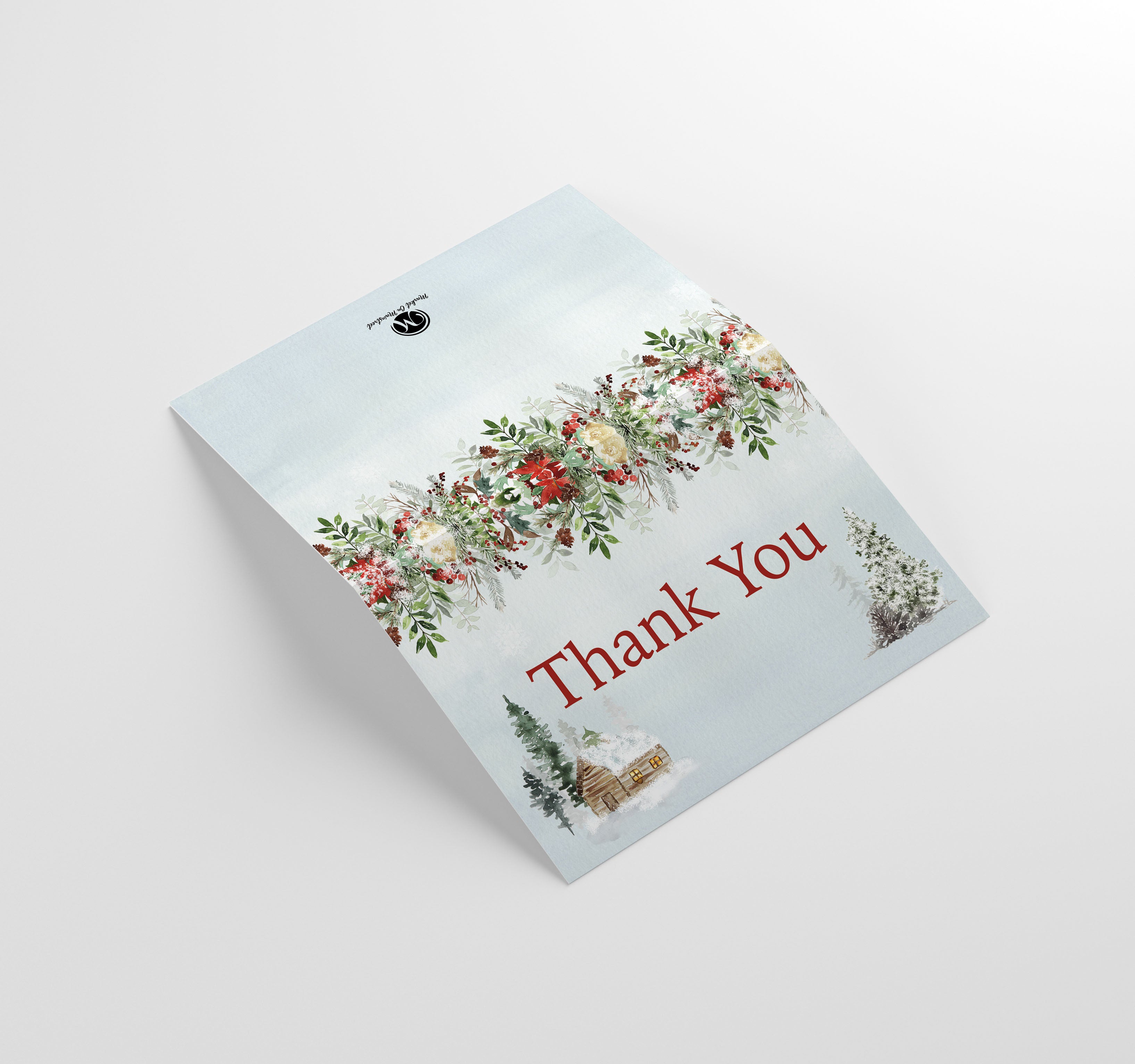 Evergreen Christmas Thank You Cards (25 Count)
