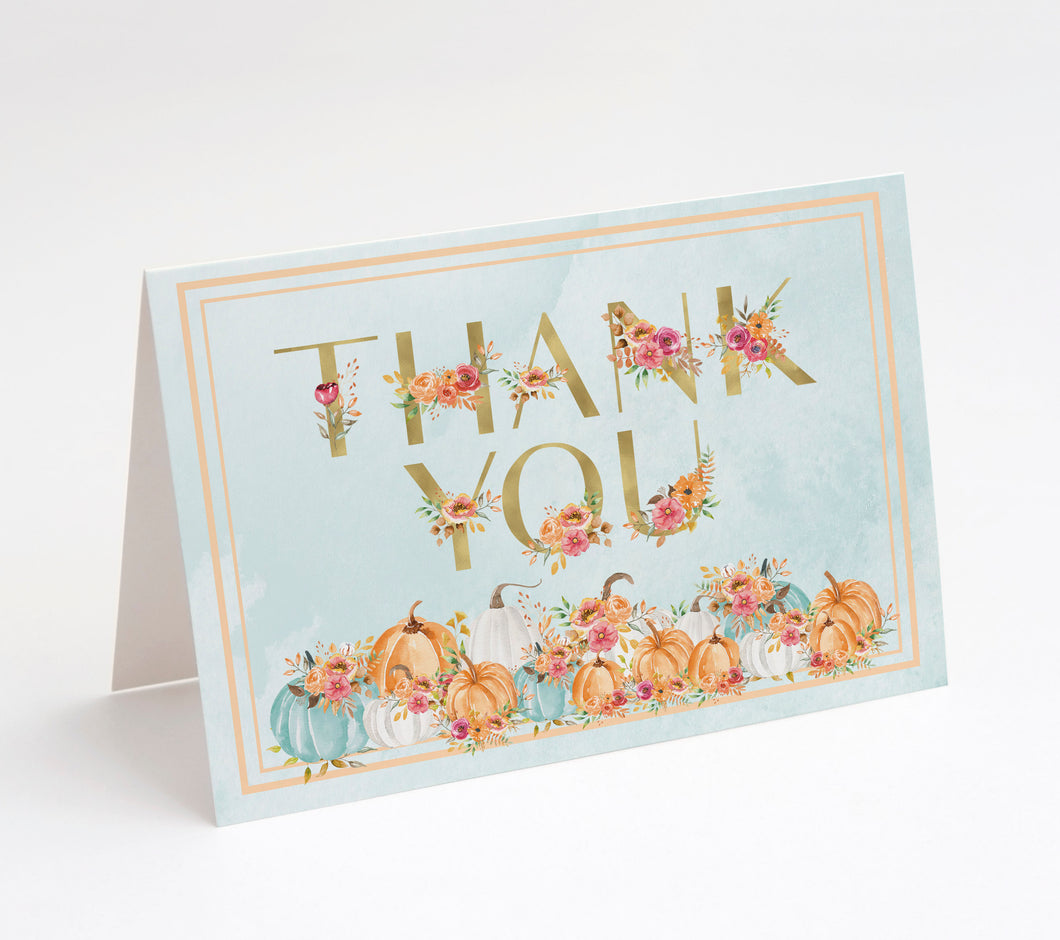 Fall Floral Thank You Cards w/ White Envelopes (25 Count)