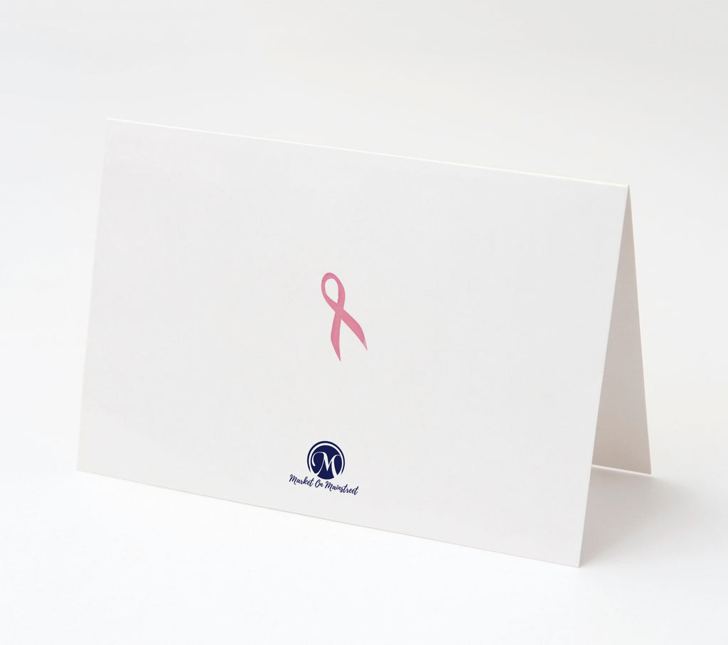 Pink Floral - Breast Cancer Support Thank You Cards w/ White Envelopes (25 Count)