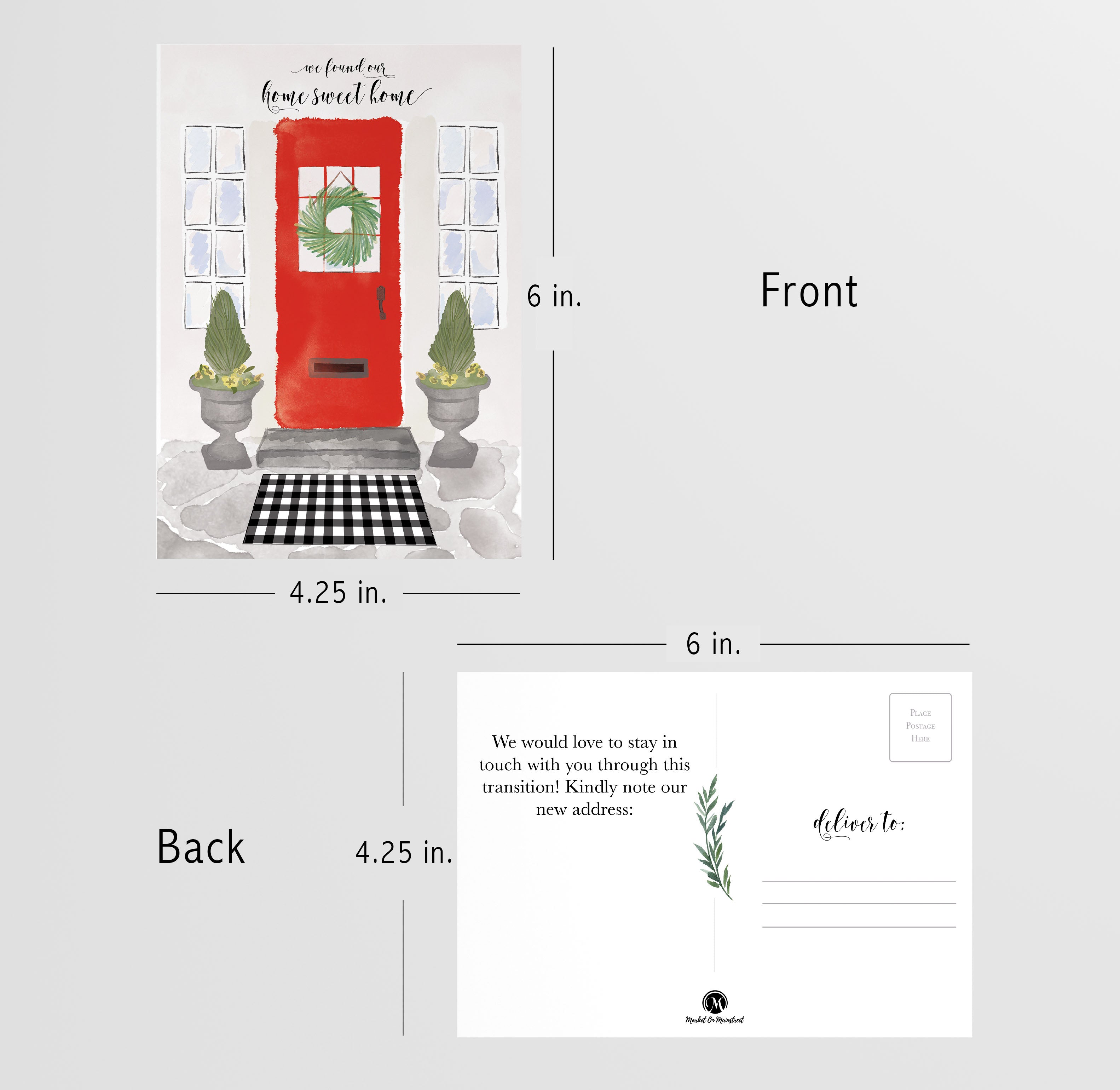 Change Of Address Postcards - Chic Farmhouse Red Door (50 Count)