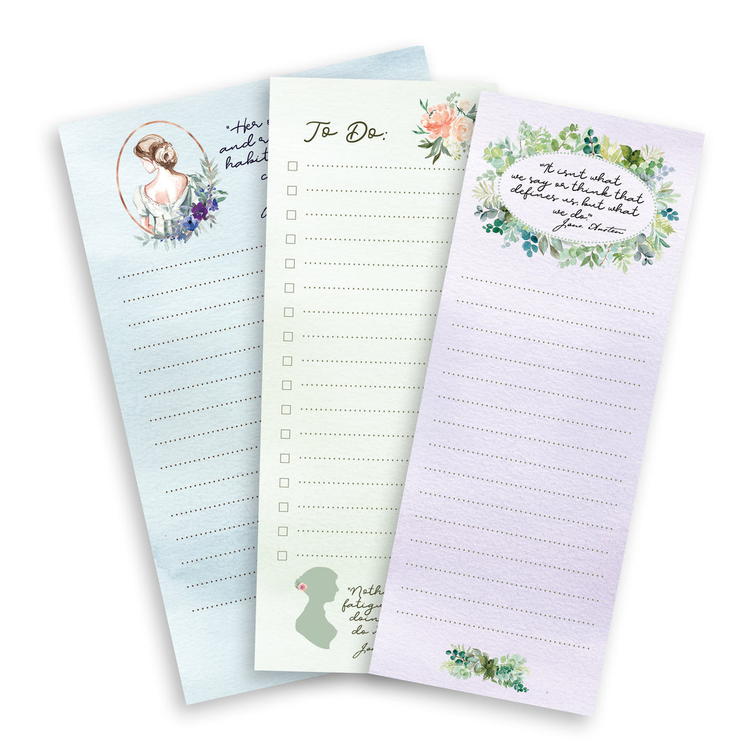 Book Lovers Jane Austen Quotes Notepad Gift Sets (3 Notepads)