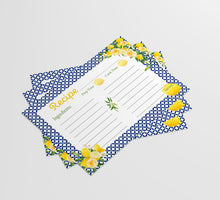 Load image into Gallery viewer, Mediterranean Lemon Recipe Cards, 4x6 inches, (50 count)
