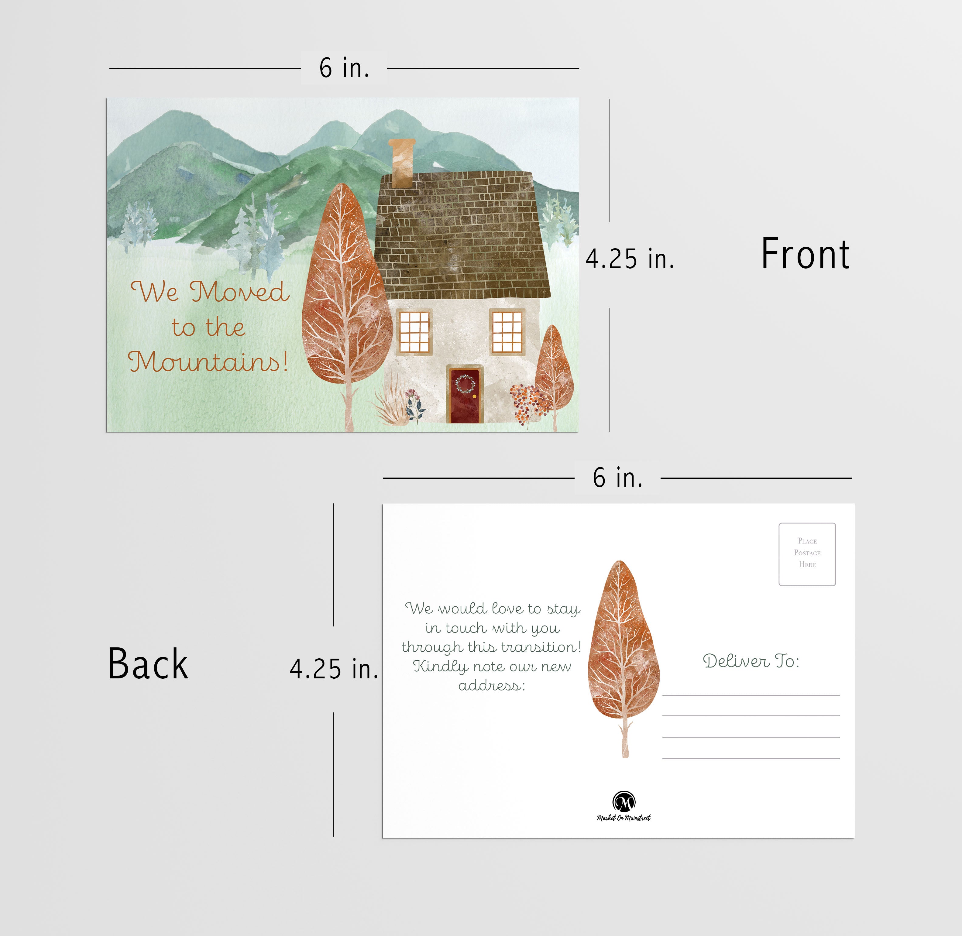 Change of Address Postcards - We've Moved To The Mountains Cards (50 Count)