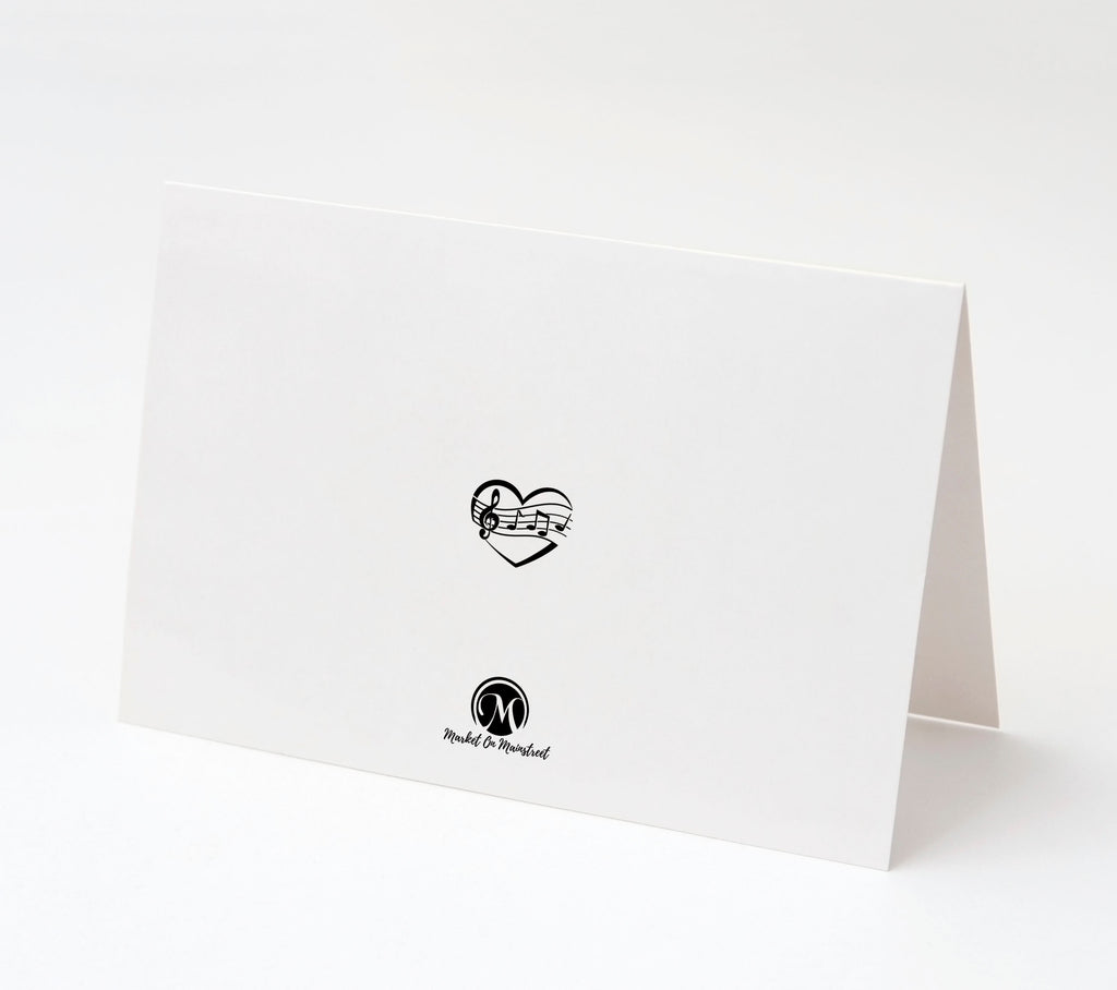 Music Note Cards with Envelopes, Blank Inside, 25 Count, Made in the U.S.A.