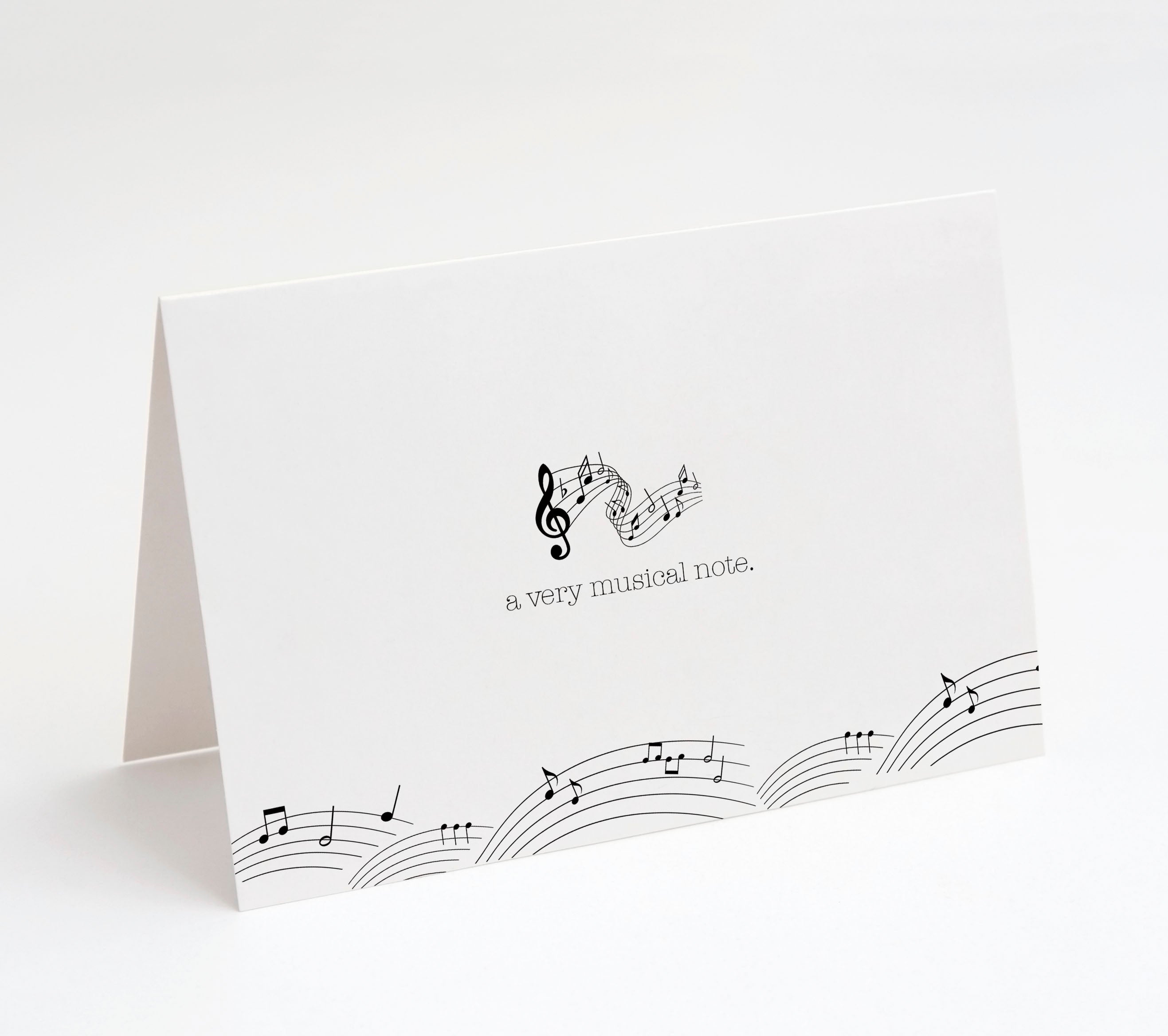 Music Note Cards with Envelopes, Blank Inside, 25 Count, Made in the U.S.A.