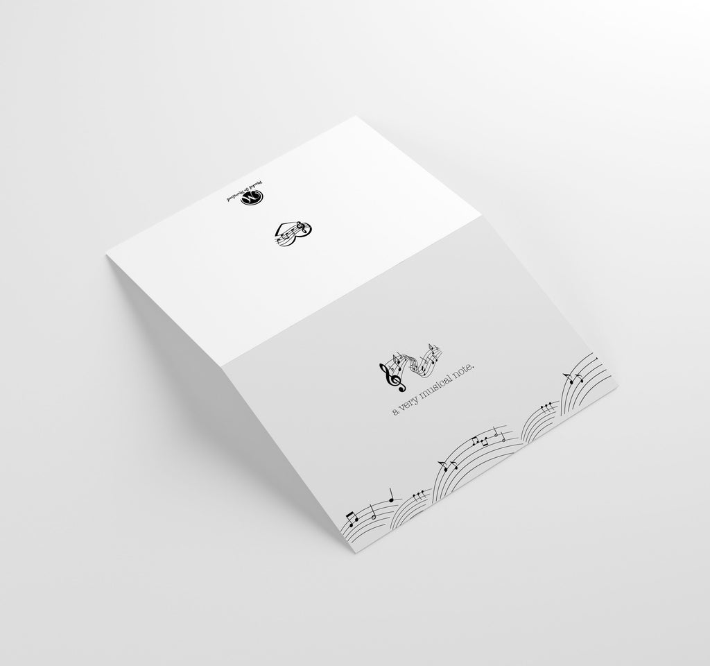 Music Note Cards with Envelopes, Blank Inside, 25 Count, Made in the U.S.A.