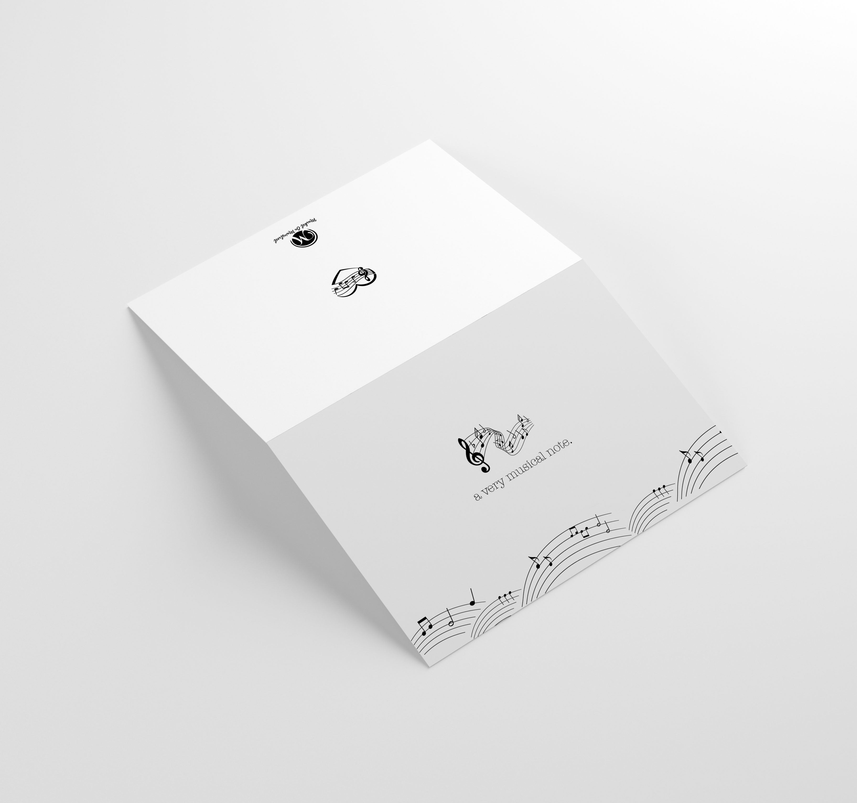 Music Note Cards with Envelopes, Blank Inside, 25 Count, Made in the U.S.A.