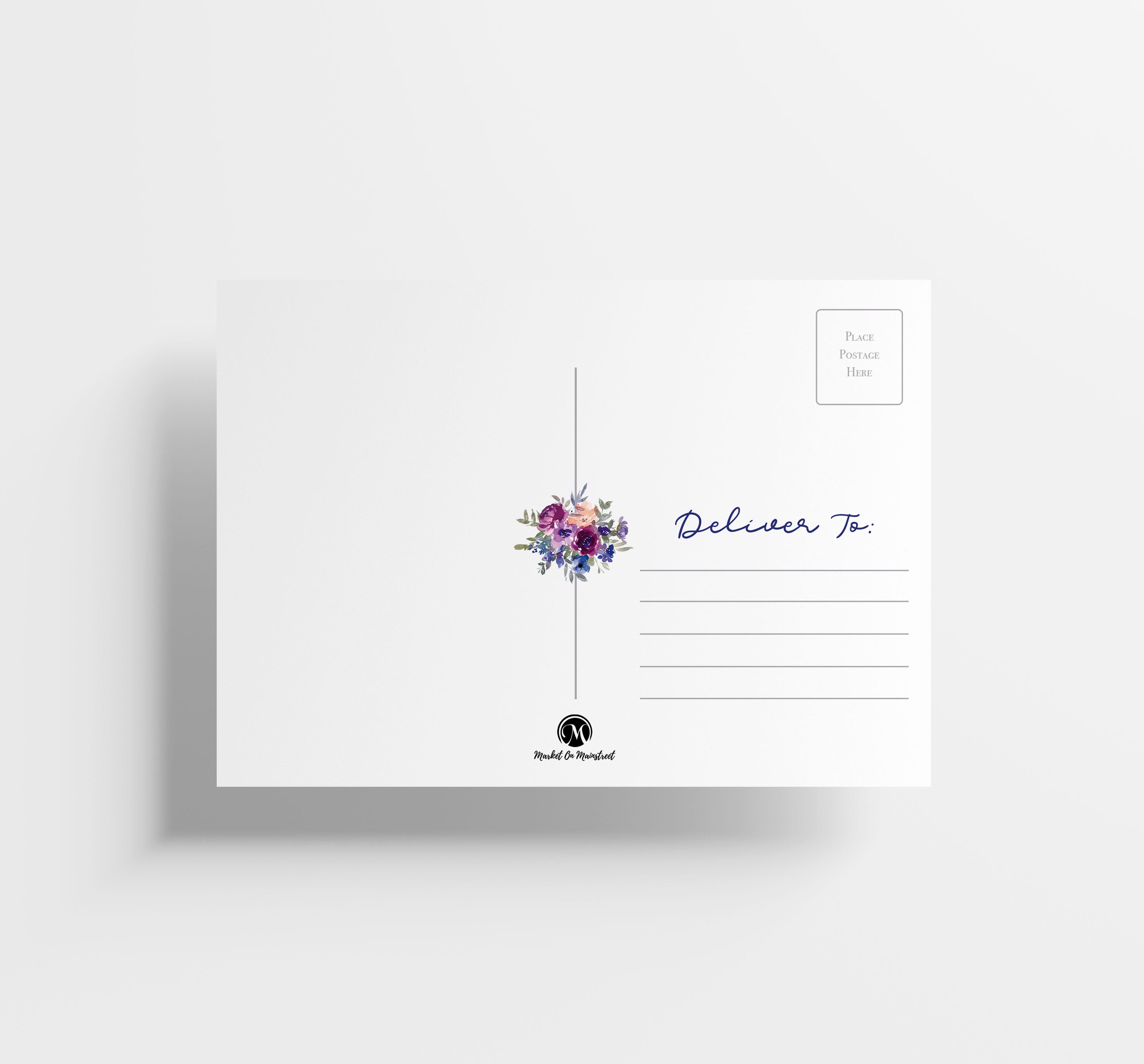 Purple Floral Bridal/Wedding Thank You Postcards (50 Count)