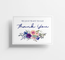 Load image into Gallery viewer, Purple Floral Bridal/Wedding Thank You Postcards (50 Count)
