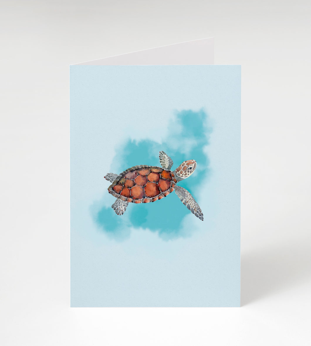 Sea Turtle Ocean Animal Notecards with Coordinating Envelopes (24 Count)