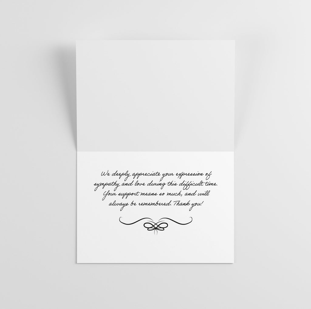 Sympathy/Funeral Thank You Cards - Snowy Mountain w/ Envelopes (25 Count)