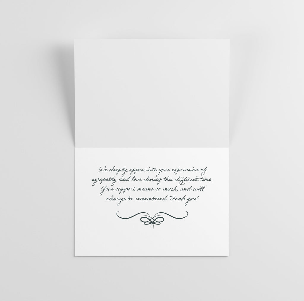 Sympathy/Funeral Thank You Cards - Tranquil Heron w/ Envelopes (25 Count)