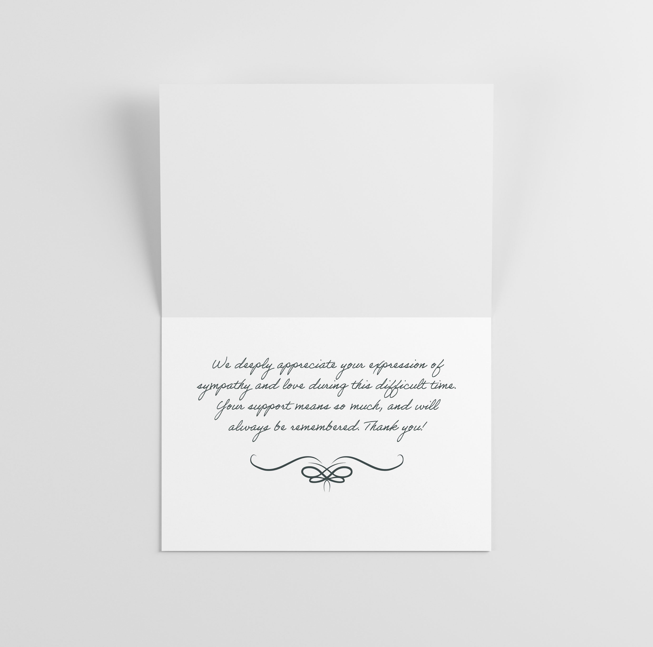 Sympathy/Funeral Thank You Cards - Tranquil Heron w/ Envelopes (25 Count)