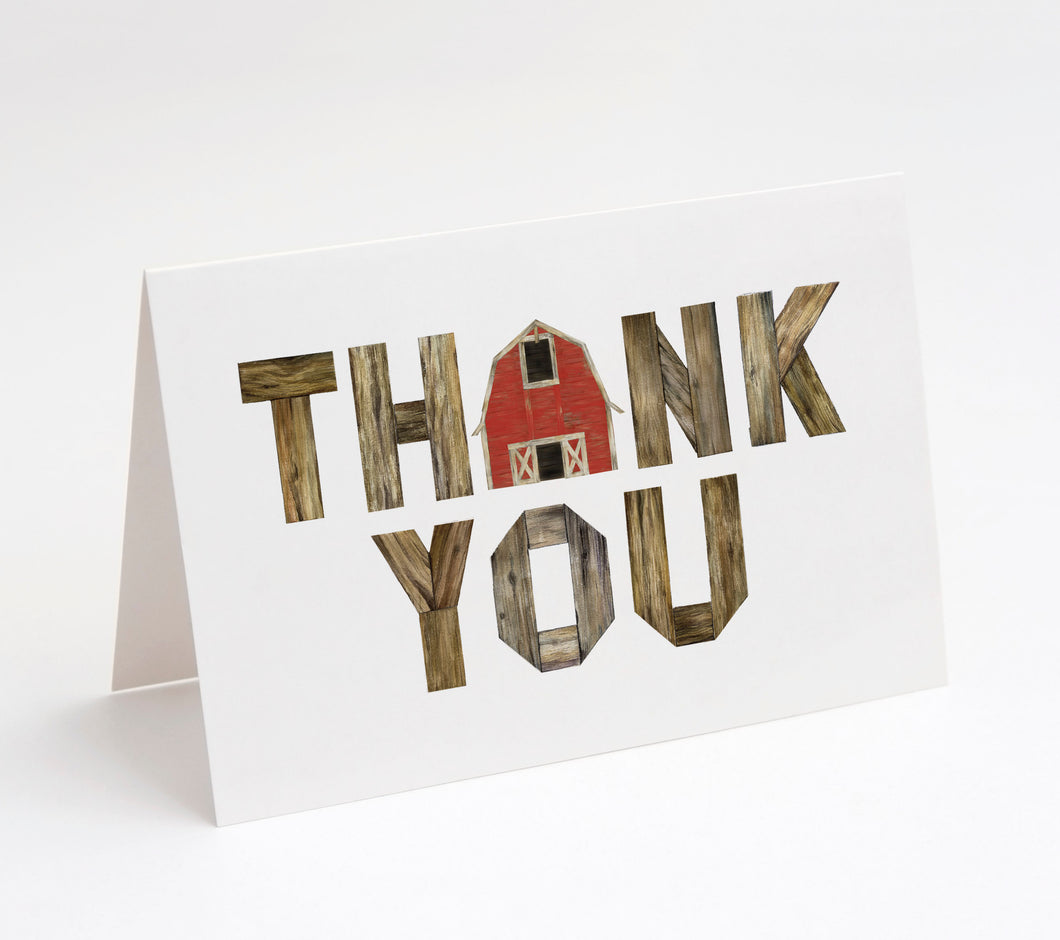 Wood Block 4H Thank You Cards w/ White Envelopes (25 Count)