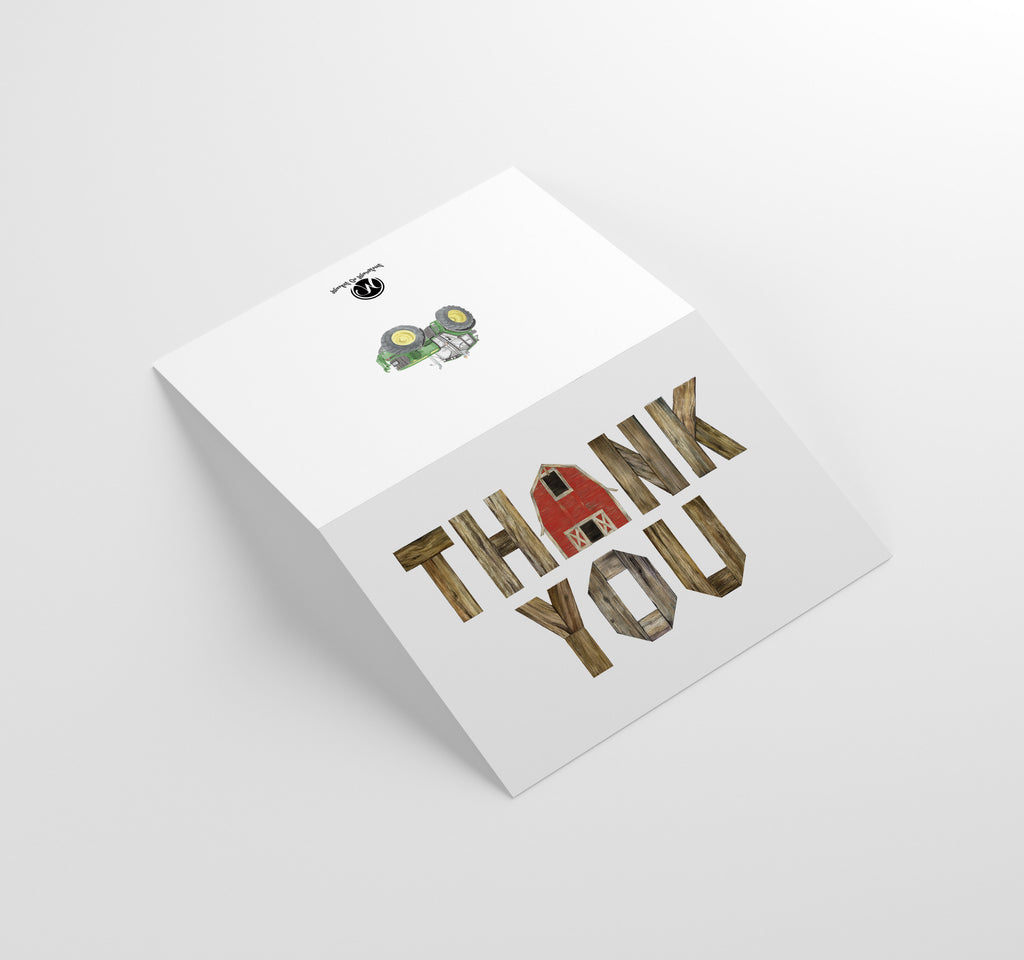 Wood Block 4H Thank You Cards w/ White Envelopes (25 Count)